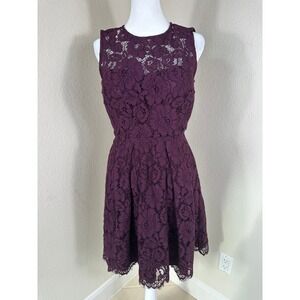 Anthropologie BHLDN Hitherto Kinsley Lace Mini Dress Women Size 2 Purple Floral